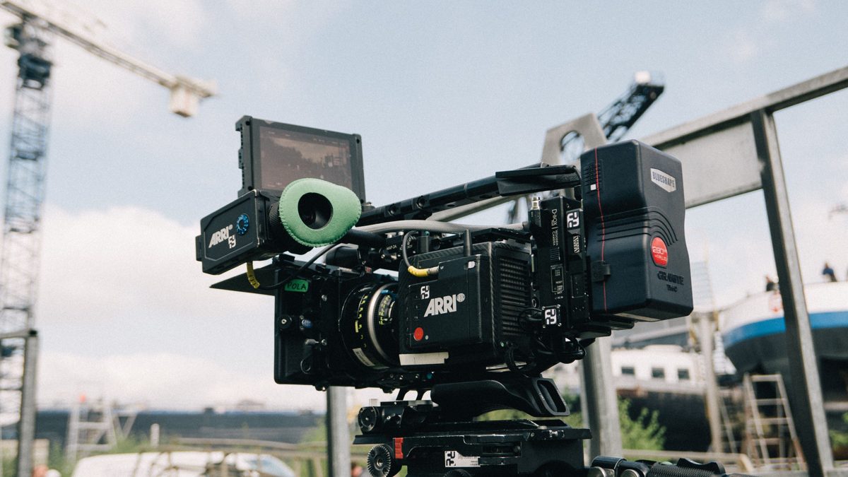Cinema camera on a live set