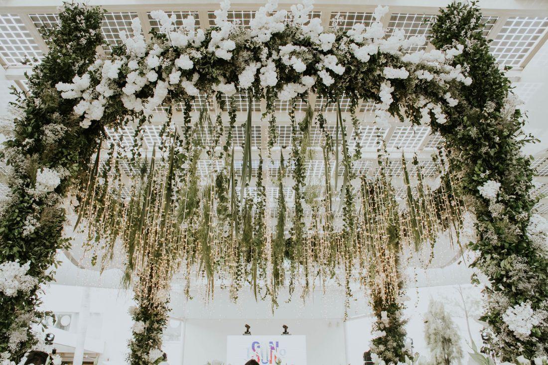 White floral arch decoration