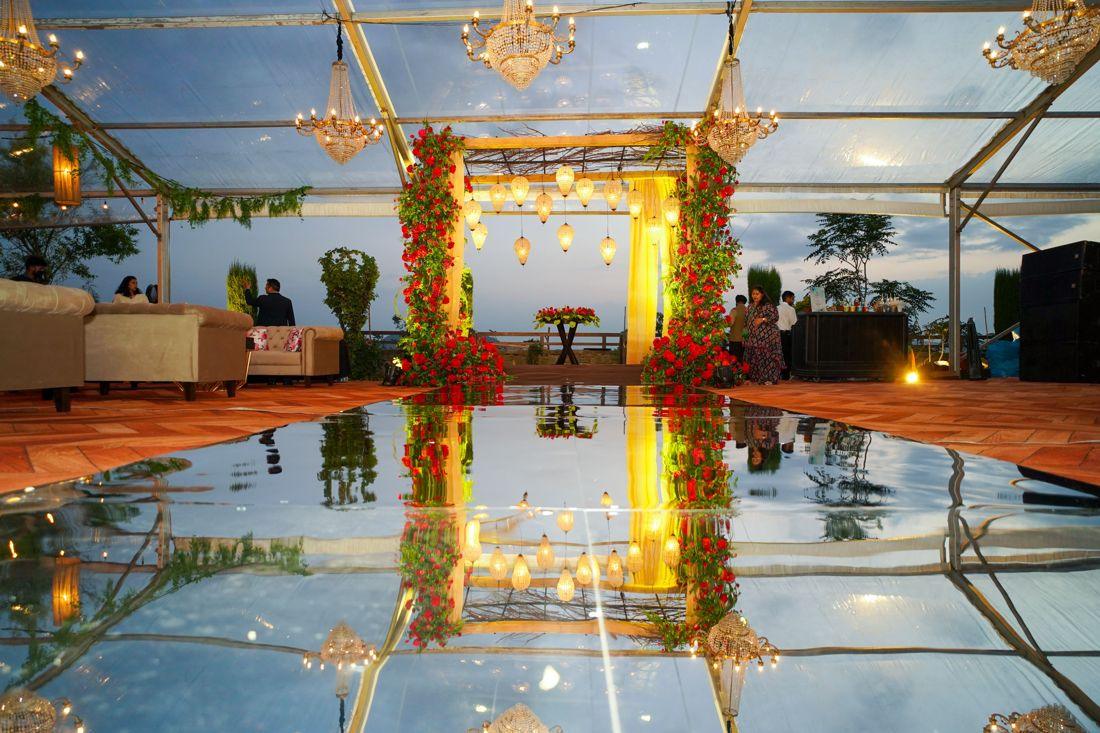Mirror-floor wedding mandap