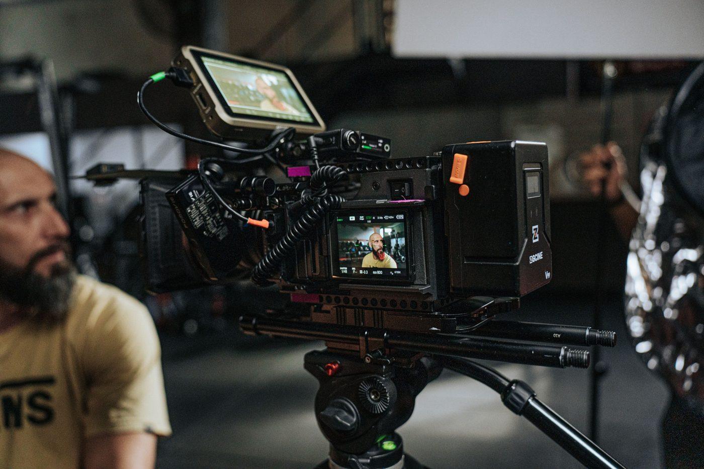 Cinema camera on set